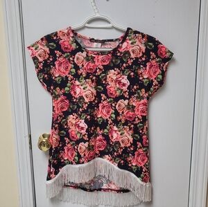 Girls Flower Blouse New with Tags Large 14-16